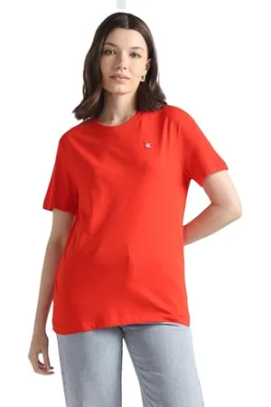 Calvin Klein Jeans Damska koszulka Ck Embro Badge Regular Tee S/S Knit Tops, , XXL