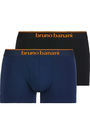Bruno Banani Męska bielizna Short 2 szt. Quick Access, czarna/pomarańczowa // niebieska/pomarańczowa, M