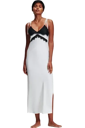 Karl Lagerfeld Kobiety Koronkowe wykończenie Maxi Negligee, , L