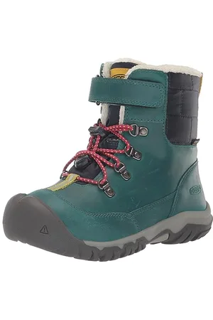 Keen Kanobou Mid Height Waterproof Insulated Snow Boots, Deep Lagoon/Jazzy, 8 US Unisex Little Kid