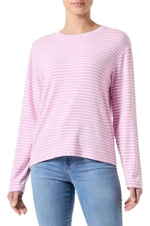 Pieces® Pcmalulje Ls O-Neck Top Bc, Pastelowa lawenda/paski: jasny biały, S