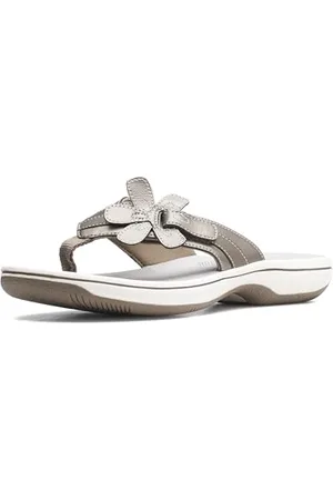 Clarks Damskie klapki Brinkley Flora, Syntetyczny cyny, 41 EU