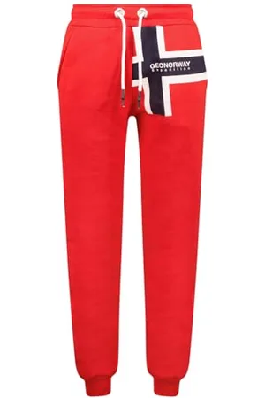 Geographical Norway Miale Men Miale Men Style Spodnie Jogging - Miękka wygodna odzież sportowa - Męski dres z bawełny - Jesień, Zima, Wiosna, Lato (czerwony XL), , XL