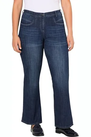 Ulla Popken Damskie duże rozmiary plus size jeansy Mary, proste nogawki, komfort rozciągania, , 38W / 32L