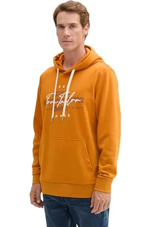 TOM TAILOR Męska bluza z kapturem z nadrukiem logo, , S