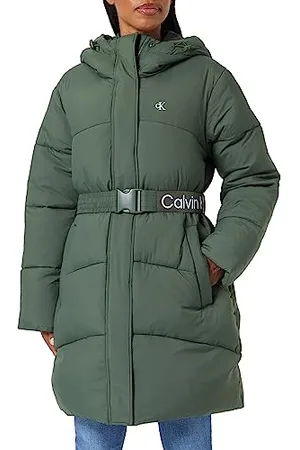 Calvin Klein Jeans Długie puchowe płaszcze z logo damskie, , L