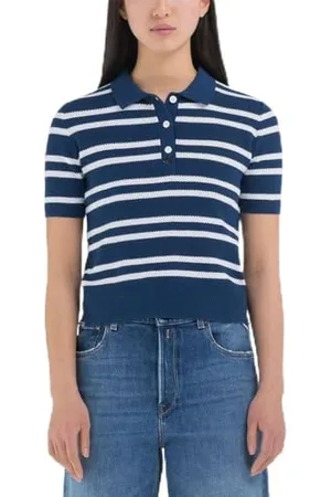 Replay Damski sweter slim fit z krótkim rękawem, , L