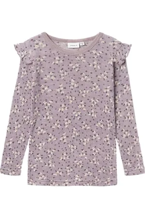 NAME IT Dziewczęca Nmfwomi Wool/Modal Ls Top koszulka z długim rękawem, , 110 cm