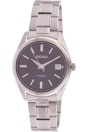 Seiko Męski zegarek kwarcowy tytanowy z paskiem ze stali nierdzewnej, , Kwarc
