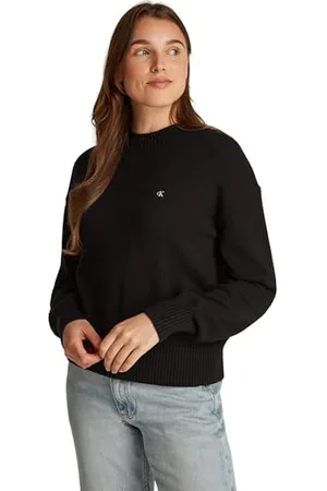 Calvin Klein Jeans Damski sweter Monogram Embro Crewneck J20J224802 Pulower Sweter, , XXL, , XXL