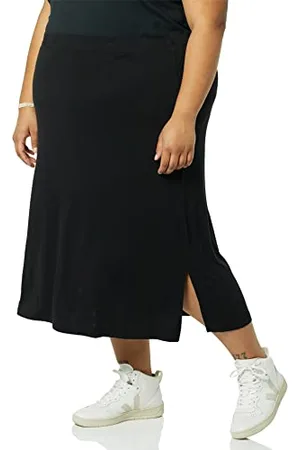Amazon Damska spódnica midi z dzianiny (dostępna w dużych rozmiarach), , S