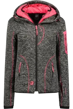 Geographical Norway Tigresse Lady polar ciepły damski zamek błyskawiczny kurtka jesienno-zimowa wiosenna ciepła damska - długi rękaw sweter futrzany miękki komfort na zewnątrz ( S)