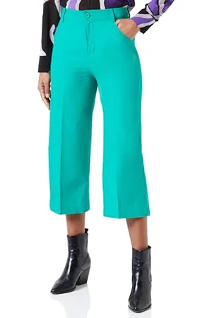 Benetton Spodnie 41EADF03U, Zielony Połyskujący 24B, 42 Damski, , 38