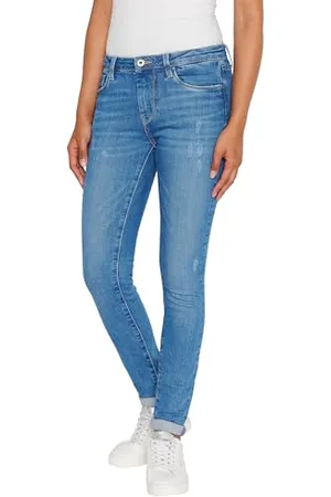 Pepe Jeans Damskie dżinsy skinny Hw, niebieskie (Denim-RI2), 29W / 30L, , 29W / 30L