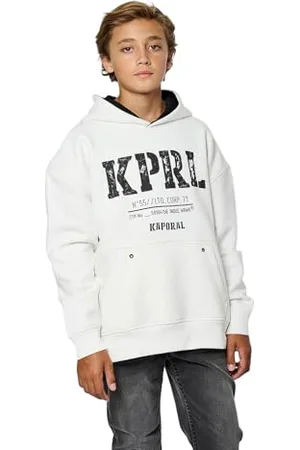 Kaporal 5 Bluza chłopięca, wygodny krój, długi rękaw, kołnierz z kapturem, model Moki, kolor jajka, rozmiar 8 lat, , 10 lat