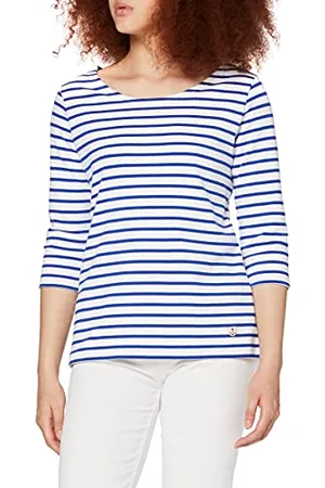 Armor.lux Damska koszulka Marinière Guerande Héritage, Multicolor (White Dw5 White/Star White Dw5 White/Star), 38 (Producent Rozmiar:2)