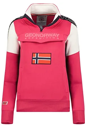 Geographical Norway Fagostino Lady - Damska bluza z kapturem z kieszeniami kangurka - Bluza damska na co dzień sweter z długim rękawem ciepły, , L