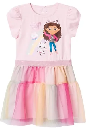 NAME IT Dziewczęca sukienka tiulowa Nmfmaud Gabby Ss Tulle Dress Sky, , 98 cm