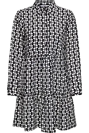 ONLY Damska sukienka Onlsandy Life L/S Shirt Dress Noos Ptm, Czarny/Emily Graphic, XS