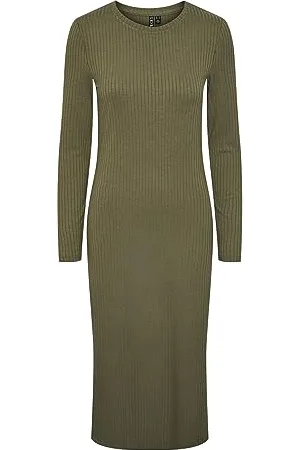 Pieces® Damska sukienka PCKYLIE LS O-Neck MIDI Dress NOOS sukienka, , S