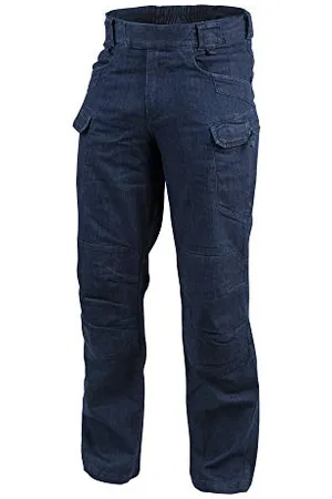 Helikon-Tex Męskie spodnie taktyczne UTP Urban, denim, rozciągliwy materiał, granatowe, talia 38, długość 34, , 38W / 34L