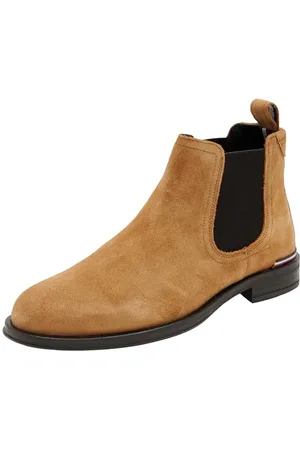 Tommy Hilfiger Męskie buty CORE RWB Hilfiger Zamszowe Chelsea (FM0FM04757) Botki, brązowe (Sahara), 43 EU, , 44 EU