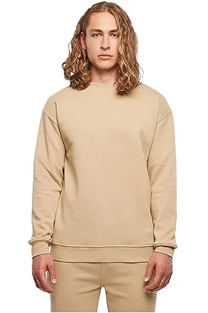 Build Your Brand Urban Classics Crewneck bluza sweter męski, Beżowy gładki, XS