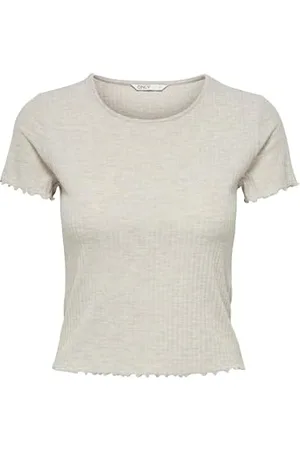 ONLY Damskie szorty ONLEMMA S/S NOOS JRS Top, Pumice Stone/Detail:Melange, XL, , XL