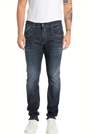 Replay Męskie dżinsy Slim Fit Anbass Hyperflex Dust, , 38W / 34L