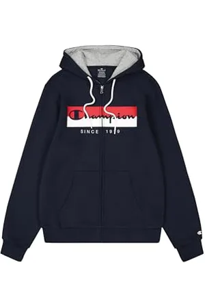 Champion Legacy Graphic Shop Authentic (220247) - Soft Compact Powerblend Fleece Full-Zip Bluza z kapturem, Niebieski, S Mężczyźni FW24, , S