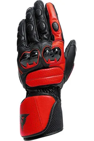 Dainese Impeto skórzane rękawiczki motocyklowe z ochraniaczami na kostki, kompatybilność z ekranem dotykowym, uniseks rękawice motocyklowe, dla mężczyzn i kobiet, czarne/czerwone lawa, XXL