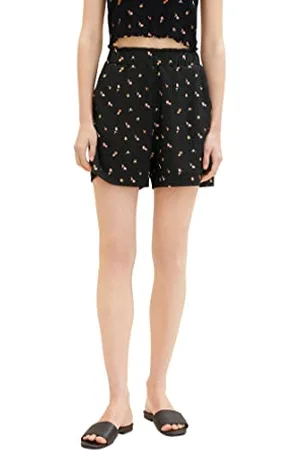 TOM TAILOR Damskie spodenki 1036855 bermudy, 31950-Small Black Flower Print, M, , M