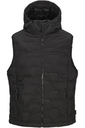 JACK & JONES Jack&JONES JCOSONIC Męska kamizelka z kapturem, czarna, XXL, , XXL