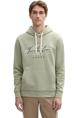 TOM TAILOR Męska bluza z kapturem z nadrukiem logo, , XL