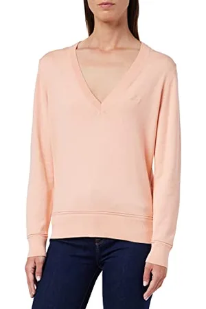 GANT Damski sweter bawełniany z dekoltem w serek, , standardowy, , XS