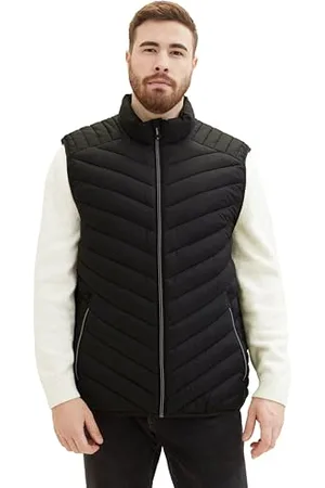 TOM TAILOR Męska kamizelka 1041094 Plussize, 29999-Black, XXL, , XXL