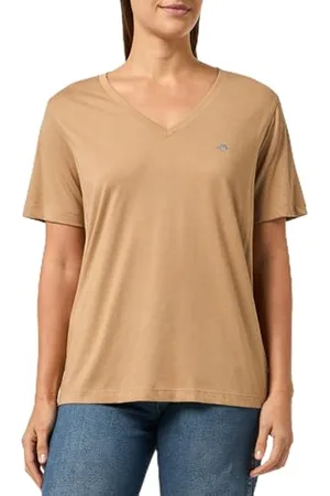 GANT REG Shield SS T-shirt z dekoltem w serek, , S