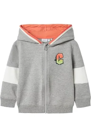 NAME IT Nmmnormano Nreg Sweat Card Wh Bru bluza z kapturem, , 98