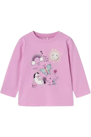 NAME IT Dziewczęca Nmfnydelig Nreg Ls Top Box koszulka z długim rękawem, , 98