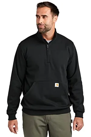 Carhartt Mężczyźni Loose Fit Midweight Quarter Zip Mock Neck Bluza, , XL