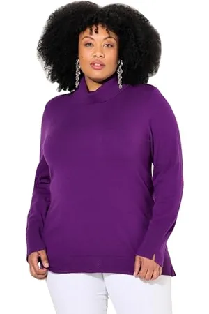 Ulla Popken Damski duży rozmiar, plus size, golf, szerokie prążkowane ściągacze, długi rękaw, , 42-44