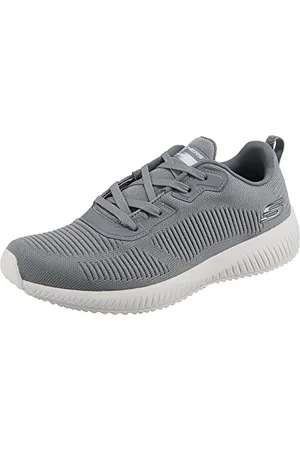 Skechers Męski Squad - UK 7-12, Szare wykończenie z siatki, 42.5 EU