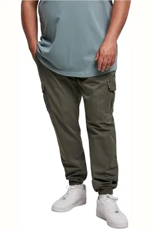 Urban classics Męskie spodnie AOP Glencheck Cargo Jog Pants, ciemnoszare, XXL