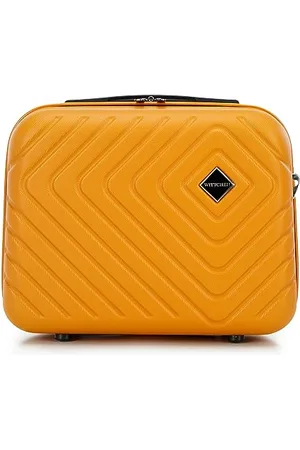 Wittchen Cube Line Walizka z tworzywa ABS, prosta geometryczna tłoczenie, 4 kółka z wyciąganym uchwytem zamek szyfrowy, , Trousse de toilette, Kosmetyczka