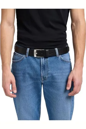Lee Męski skórzany pasek z logo Buckle Belt, , 85