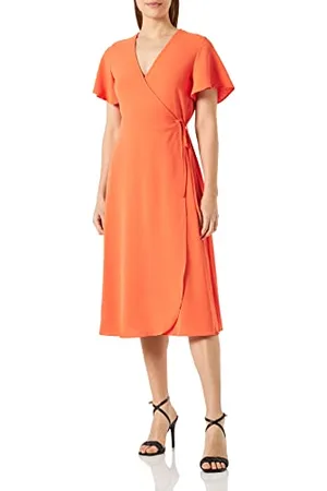 VILA VILOVIE S/S WRAP MIDI Dress/SU - NOOS, , 44