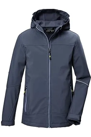 Killtec Chłopcy Kurtka softshell/kurtka outdoorowa z kapturem KOW 366 BYS SFTSHLL JCKT, blaugrau, 128, 42161-000
