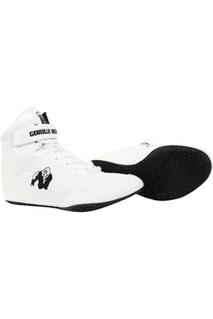 Gorilla Wear Wysokie topy czarno-białe – buty do kulturystyki i fitnessu z logo, lekkie, wygodne, idealne na siłownię, do uprawiania sportu, treningu siłowego, poliester PU, , 48 EU