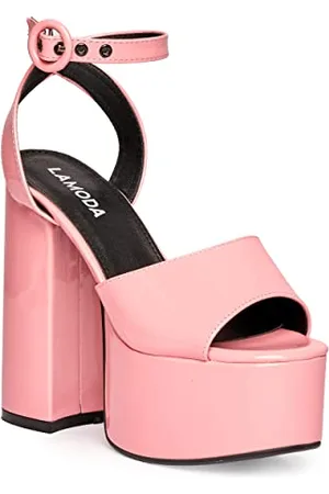 Lamoda All for You Pink Patent Ankle Strap Extreme Platform Heels, EU 36, , 36 EU