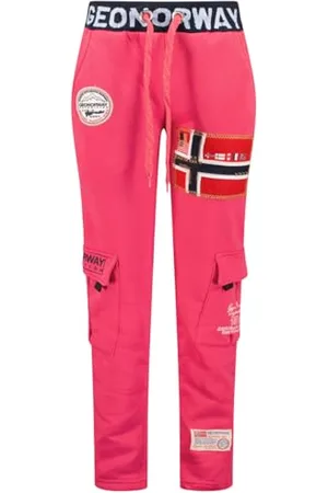 Geographical Norway Mycargo Lady Mycargo Damskie Spodnie Jogging - Spodnie Treningowe Sportowe Fitness Bieganie - Joga Damskie Kieszenie Bawełniane - Kobiety Wiosna Zima ( XL), Różowy